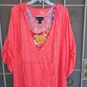 2 piece Lane Bryant Peach Hoodie and Floral Tank